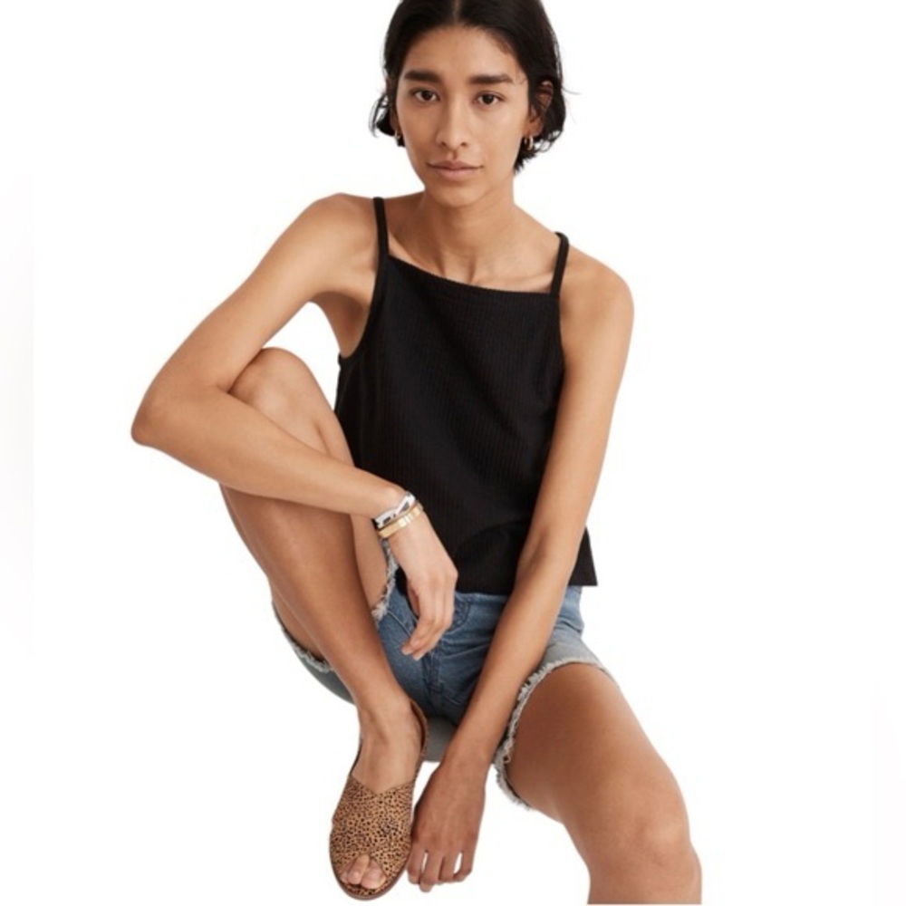 Madewell Black Square Neck Top